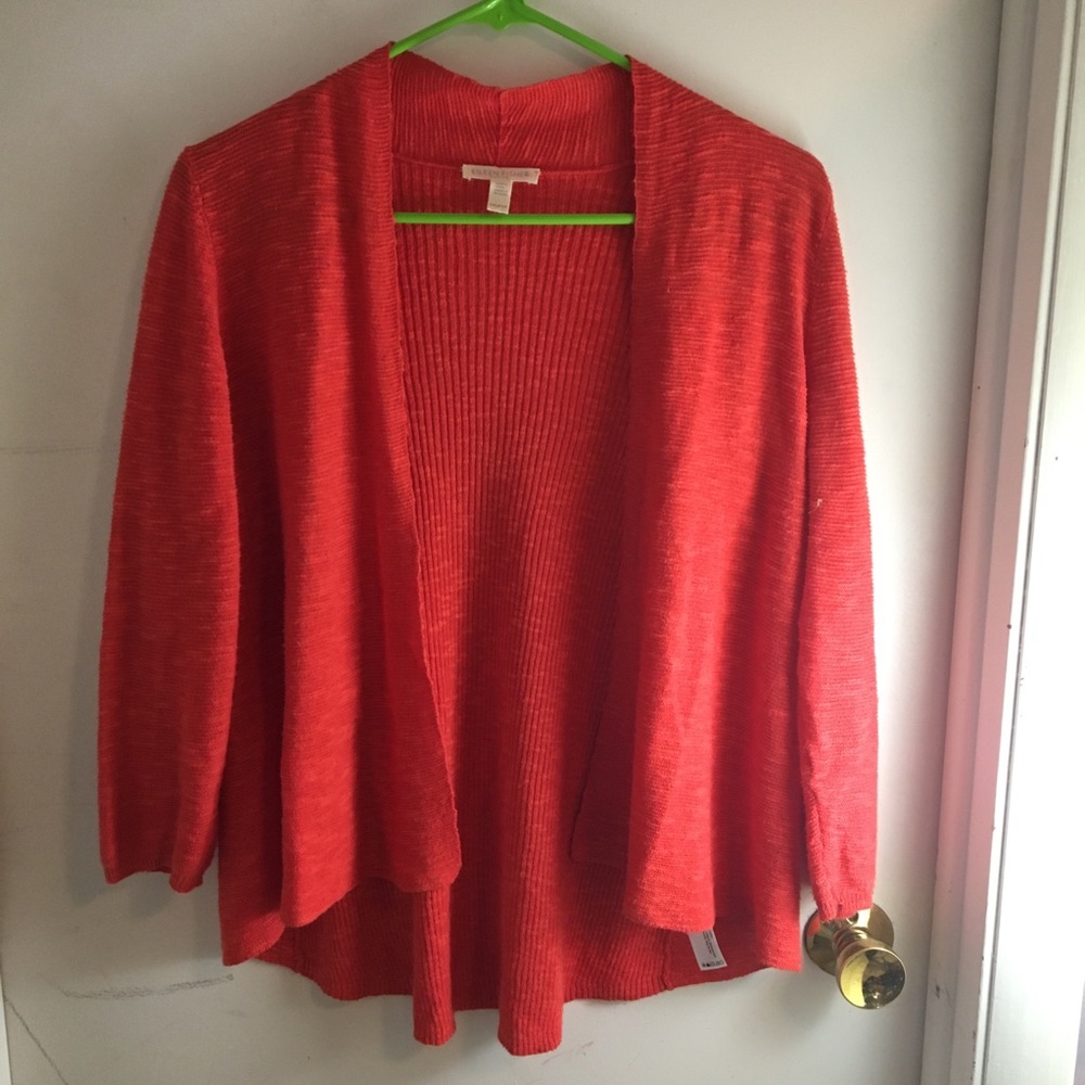 EILEN FISHER |  open front cardigan 3/4 sleeve